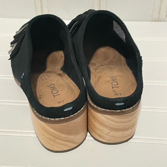 TOMS Black Leila Slip On Heeled Mule 609 - Picture 4 of 10